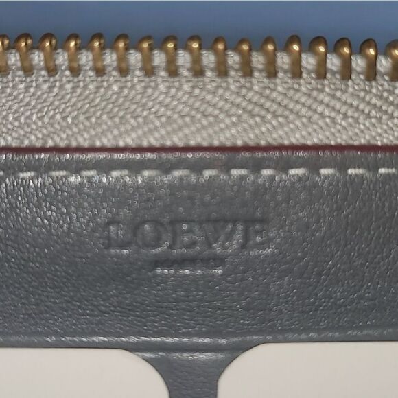 Loewe Monogram Zip Round Long Wallet Gray Marron in EUC with Dustbag Vintage - Picture 4 of 13